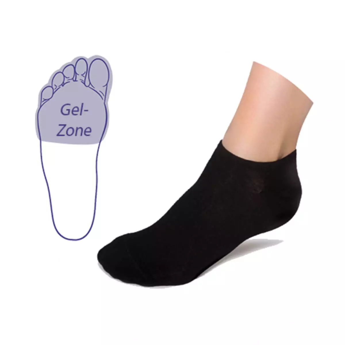  Socks with integrated forefoot gel zone