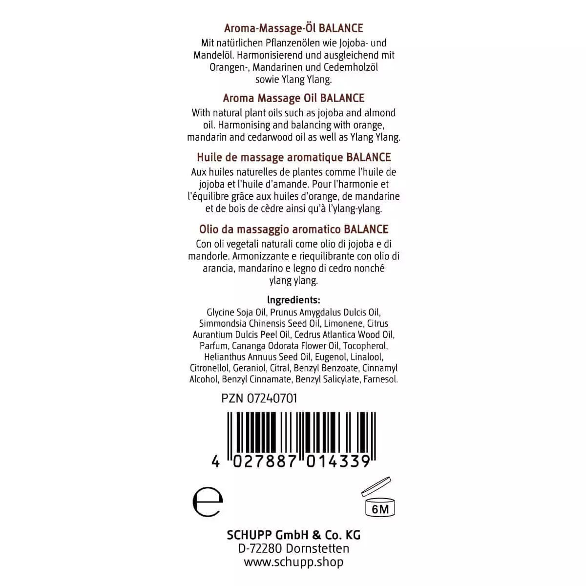  Aroma massage oil