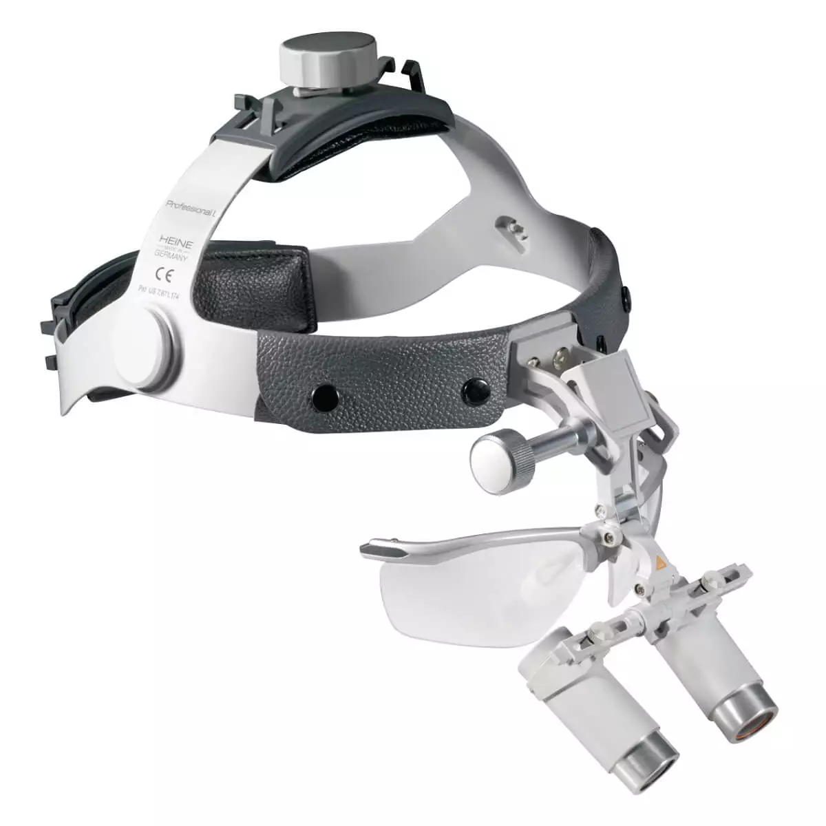 HEINE HRP binocular loupes on Professional L headband