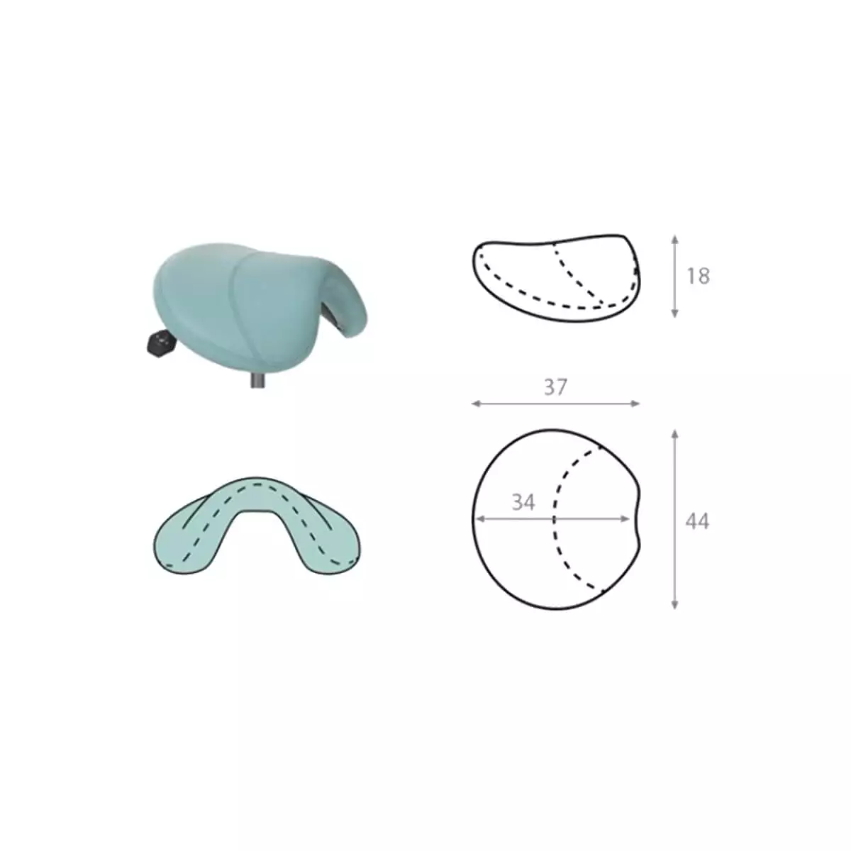  Roller stool with saddle seat