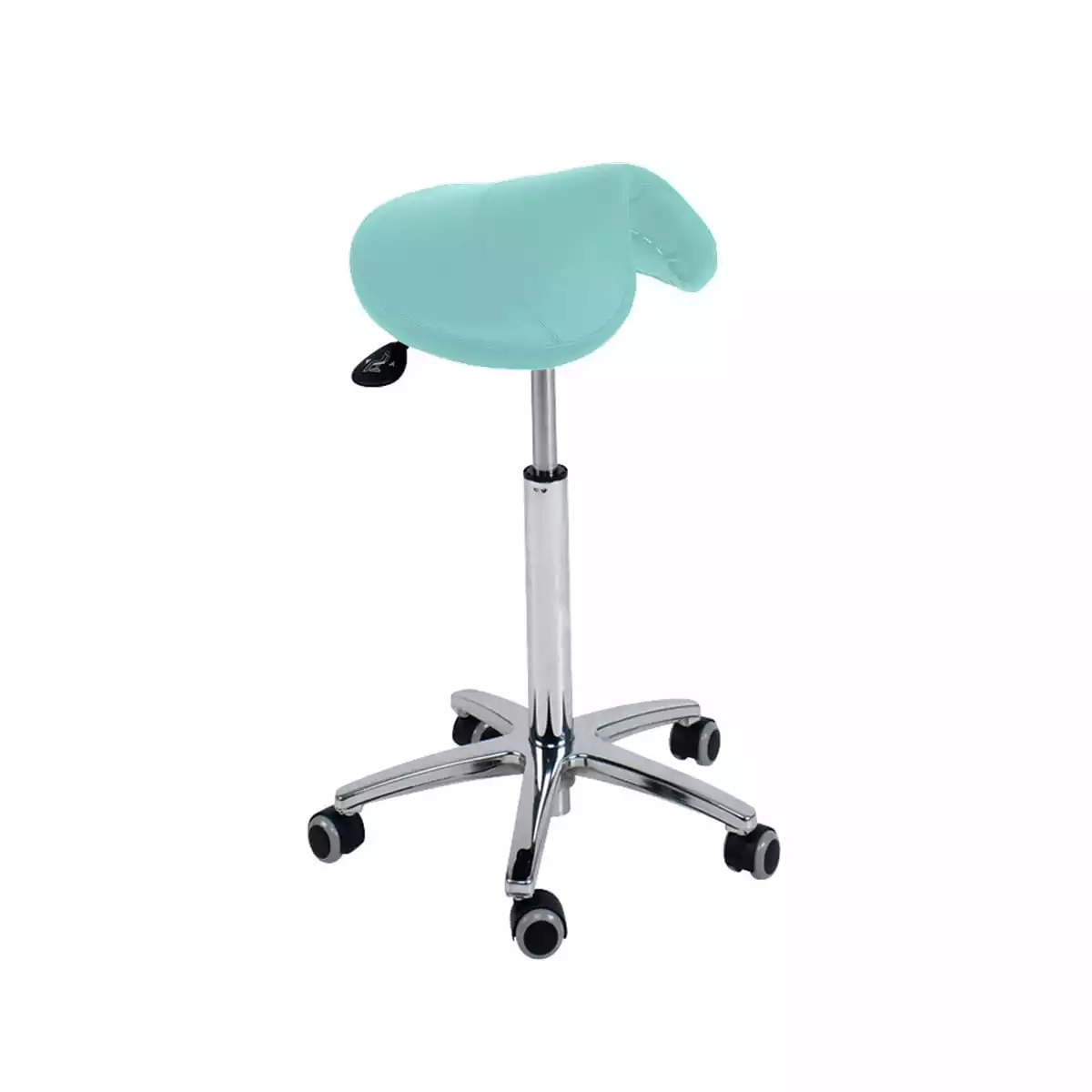  Roller stool with saddle seat
