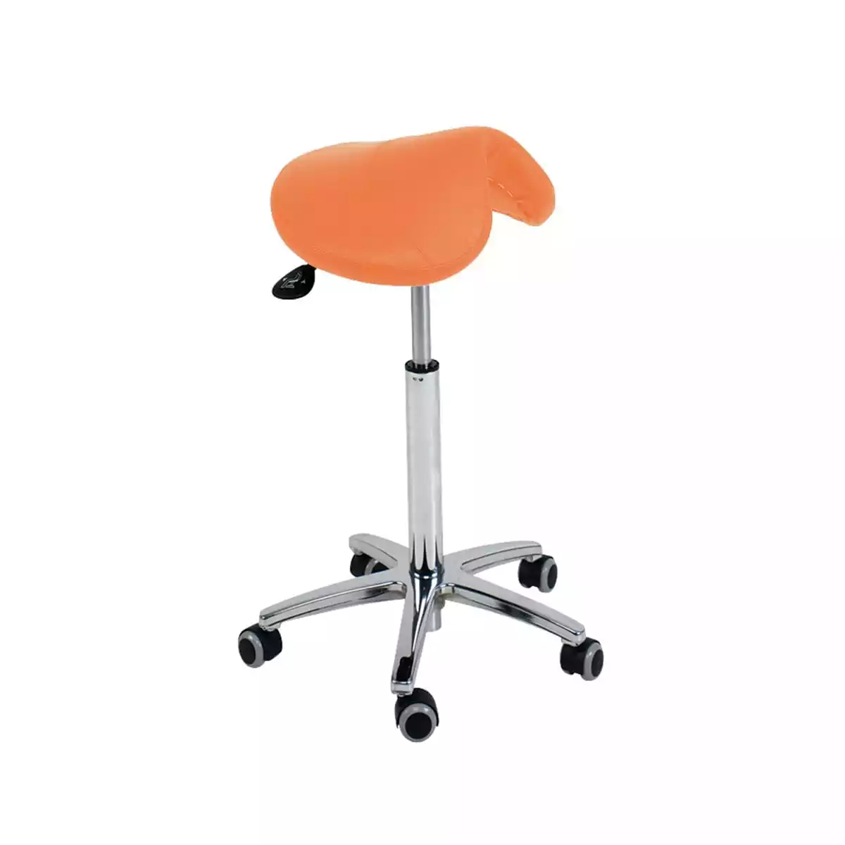 Roller stool with saddle seat Roller stool with saddle seat