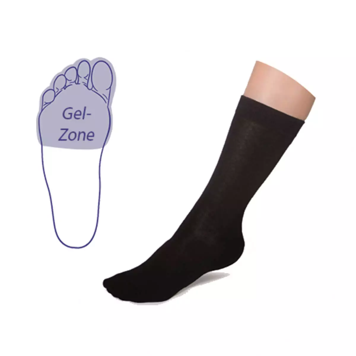  Stockings with integrated forefoot gel zone