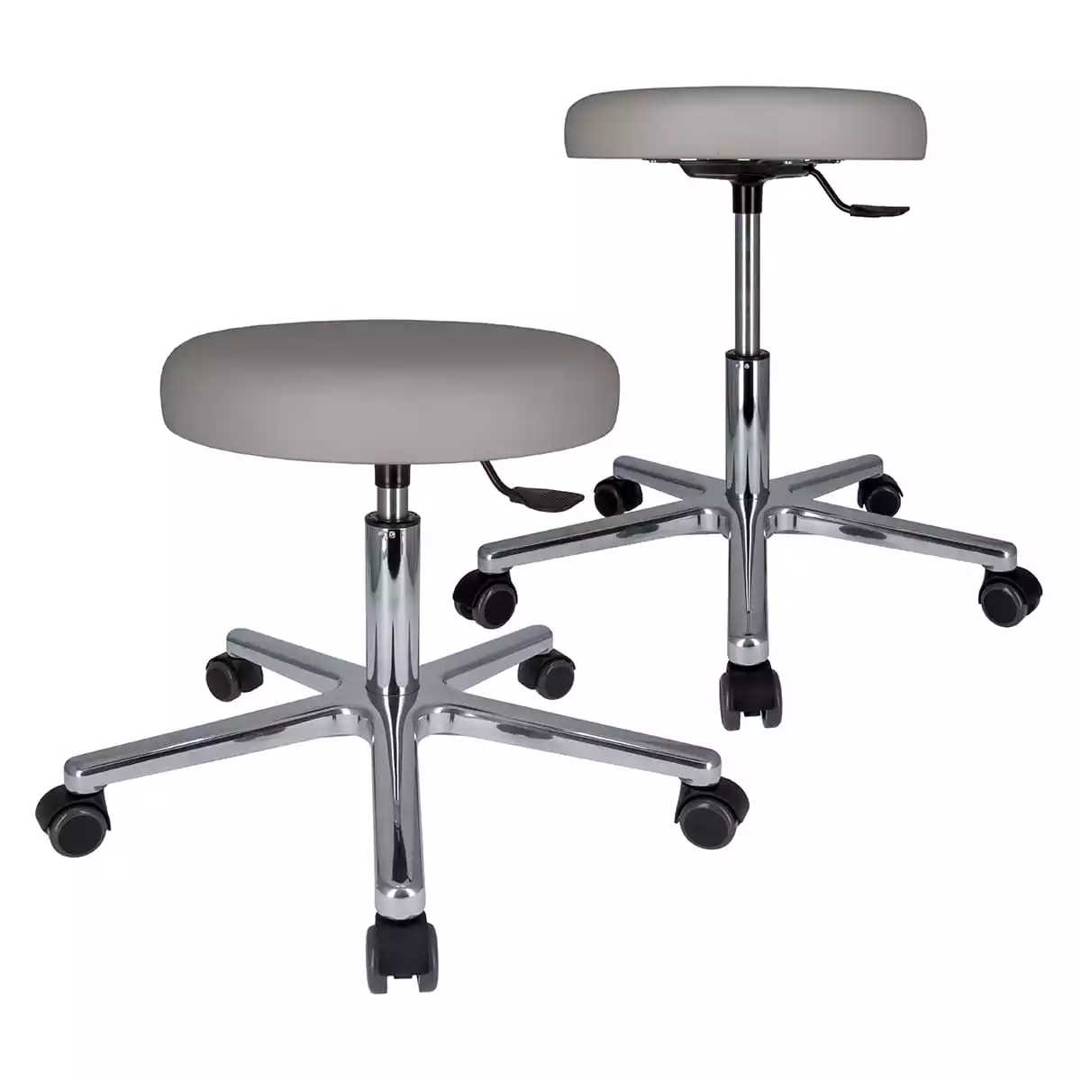 Swivel roll stool with aluminum base Swivel roll stool with aluminum base
