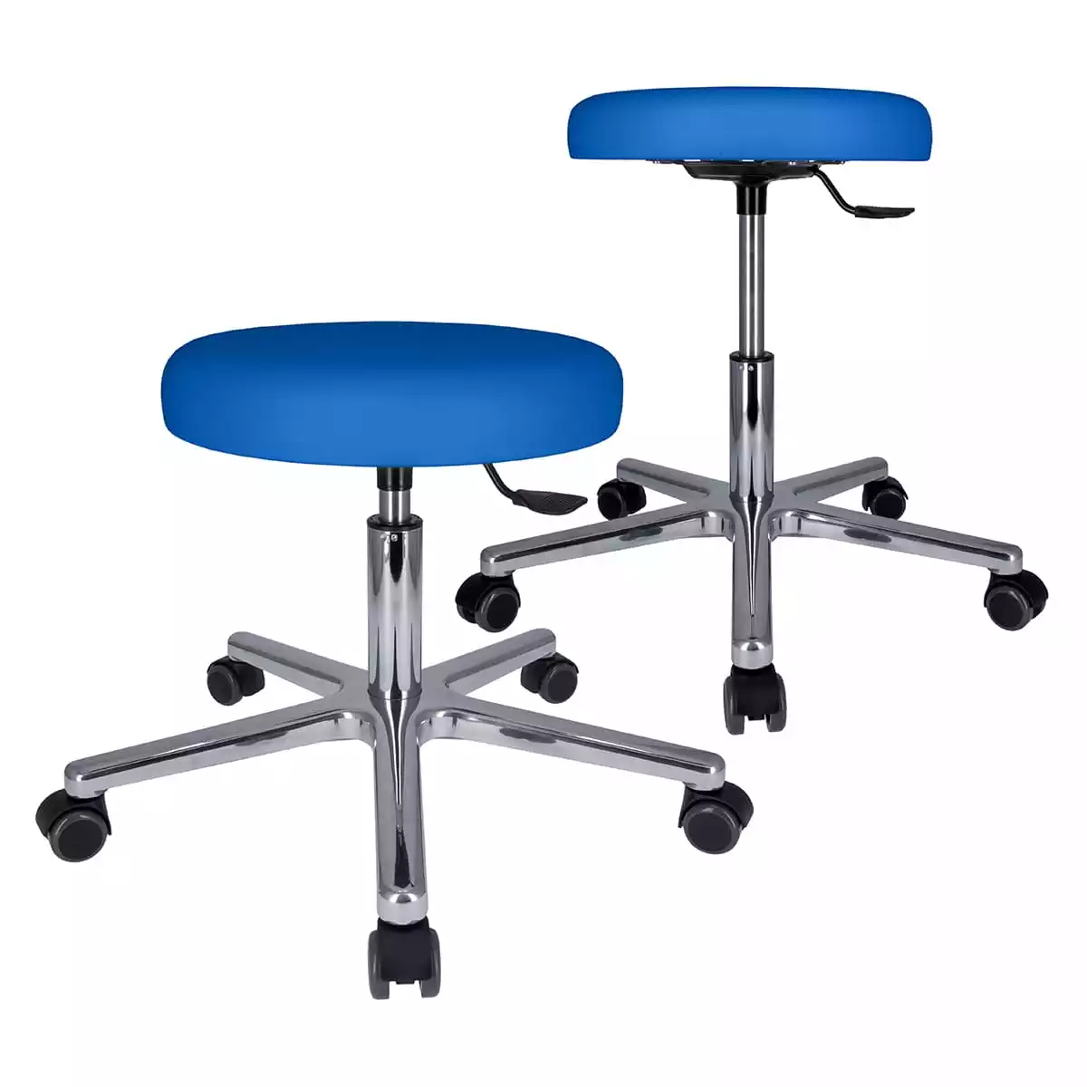  Swivel roll stool with aluminum base