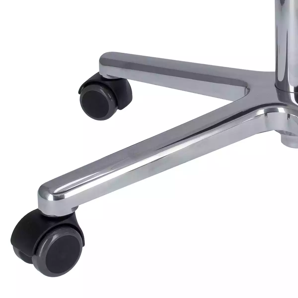  Swivel roll stool with aluminum base