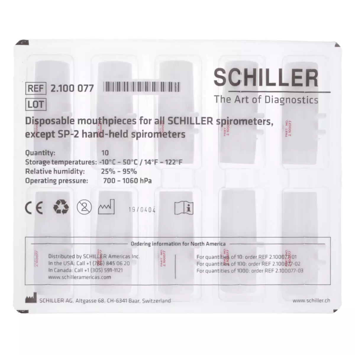  Mouthpieces for SCHILLER spirometers