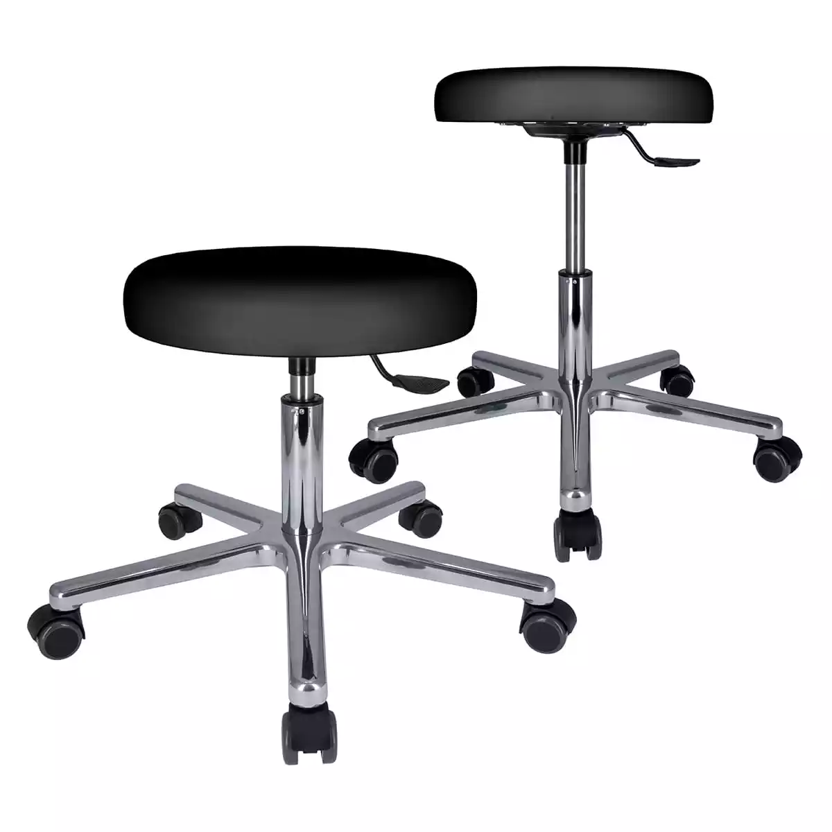  Swivel roll stool with aluminum base
