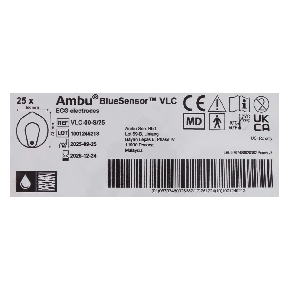 BlueSensor VLC-00-S/25 disposable ECG electrodes BlueSensor VLC-00-S/25 disposable ECG electrodes