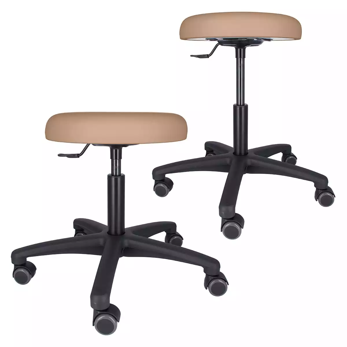 Swivel roll stool with plastic base Swivel roll stool with plastic base