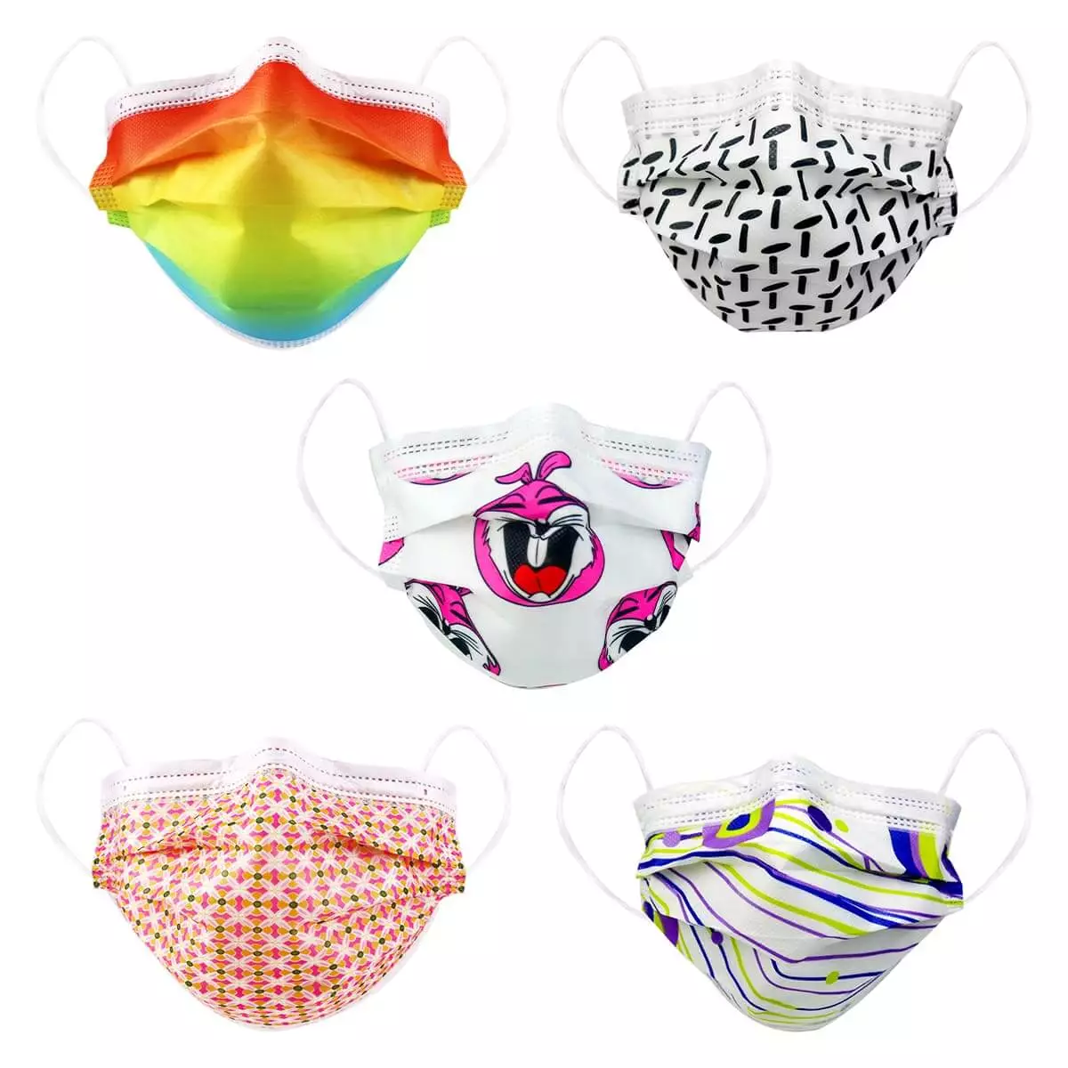  Medical protective mask type IIR with fashion style print
