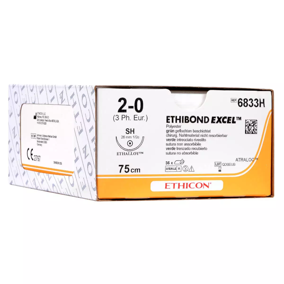  ETHIBOND Excel (polyester coated) suture material