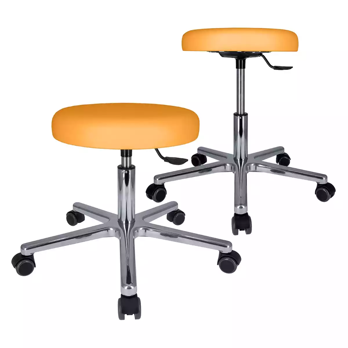  Swivel roll stool with aluminum base