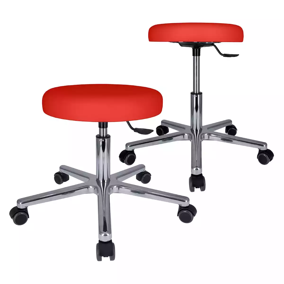  Swivel roll stool with aluminum base
