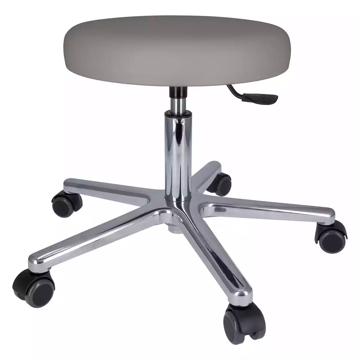 Swivel roll stool with aluminum base Swivel roll stool with aluminum base
