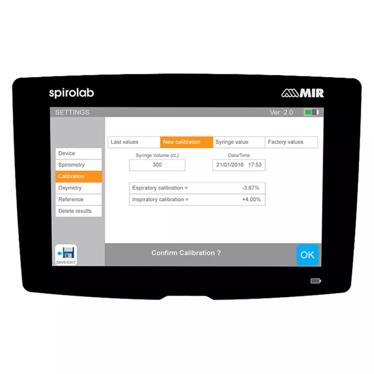  Spirolab touchscreen desk spirometer
