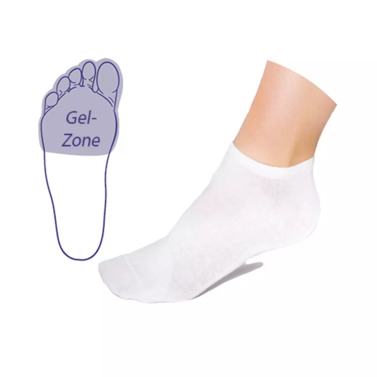  Socks with integrated forefoot gel zone