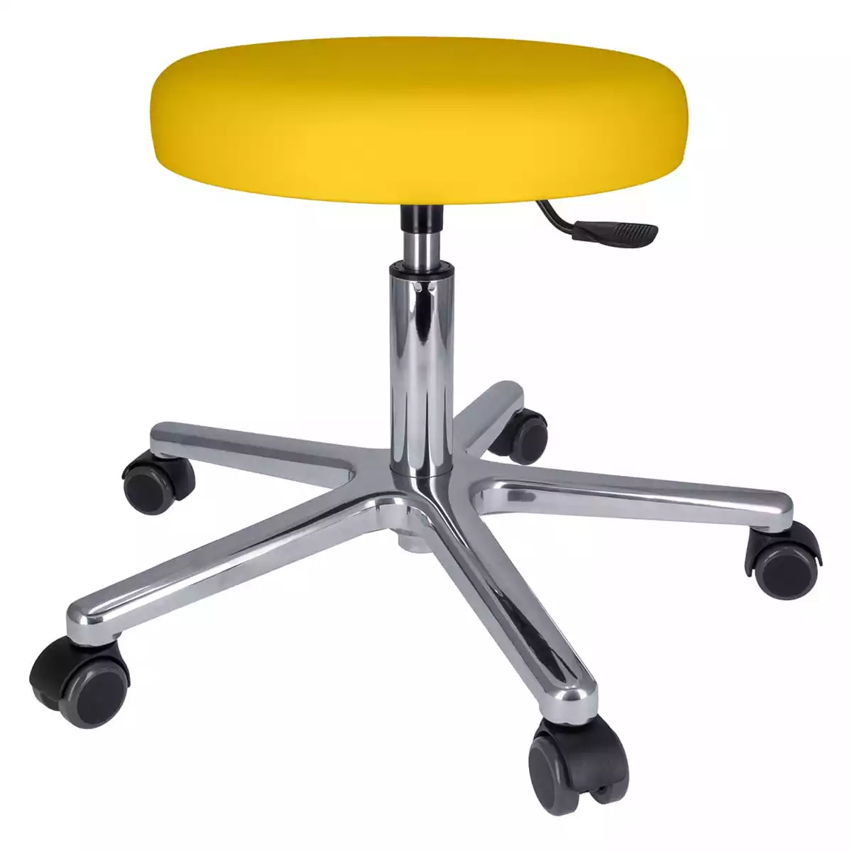 Swivel roll stool with aluminum base Swivel roll stool with aluminum base