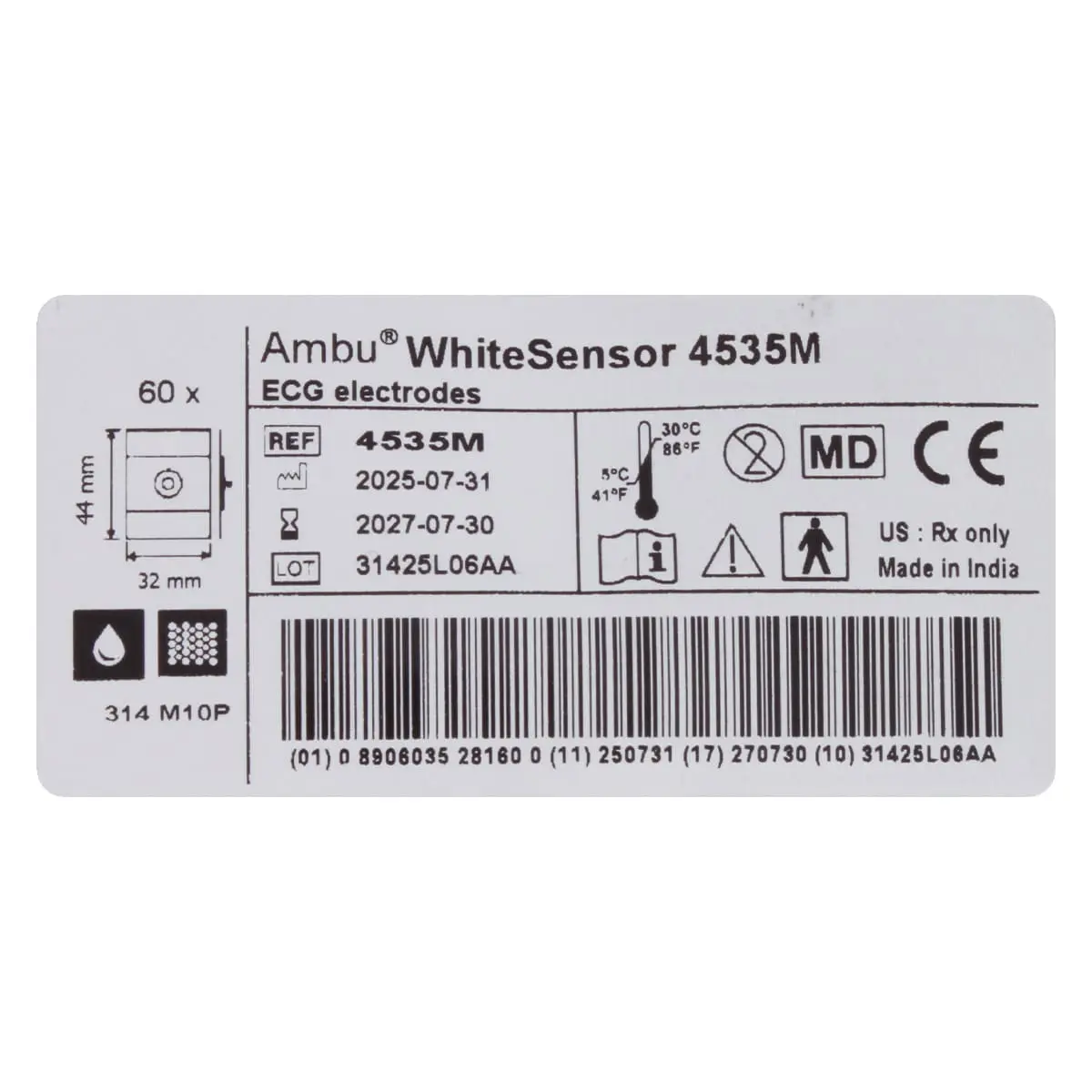  WhiteSensor 4535M disposable ECG electrodes