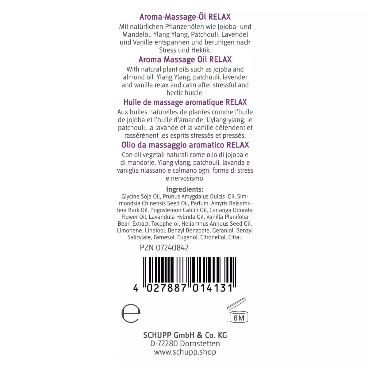Aroma massage oil Aroma massage oil