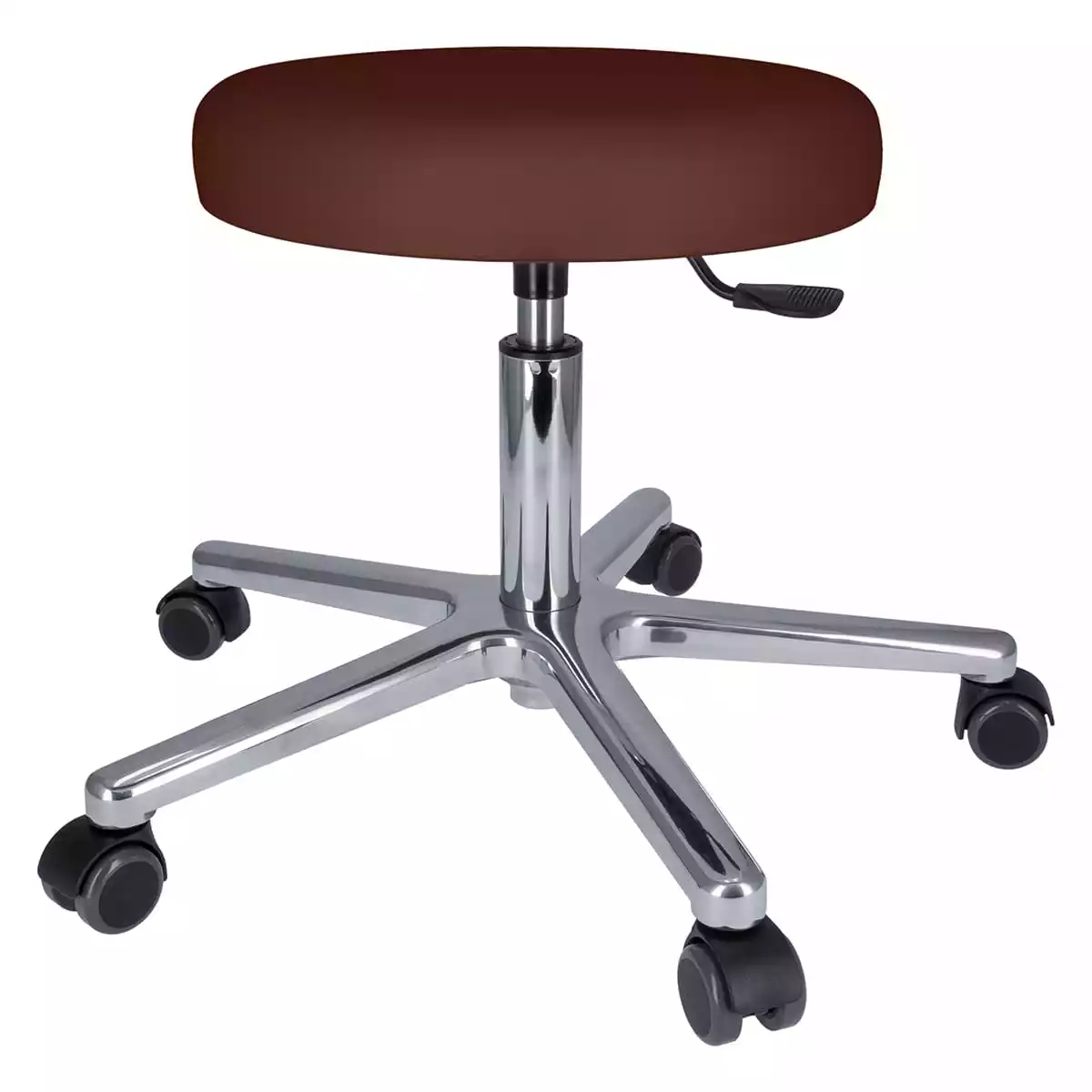 Swivel roll stool with aluminum base Swivel roll stool with aluminum base