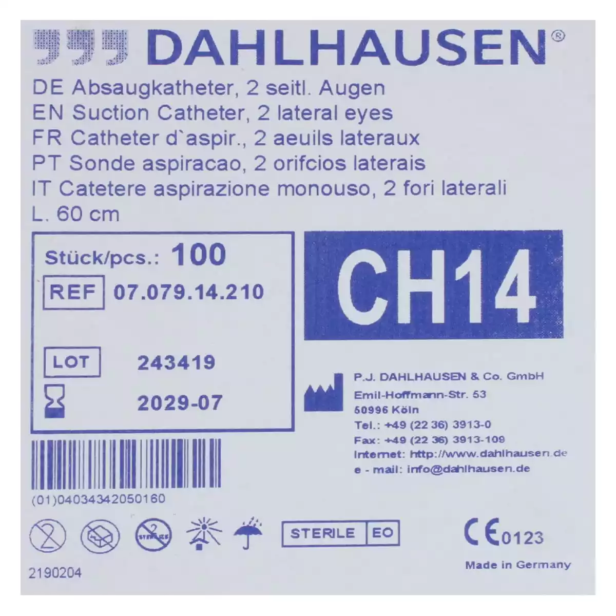  Standard suction catheters 60 cm