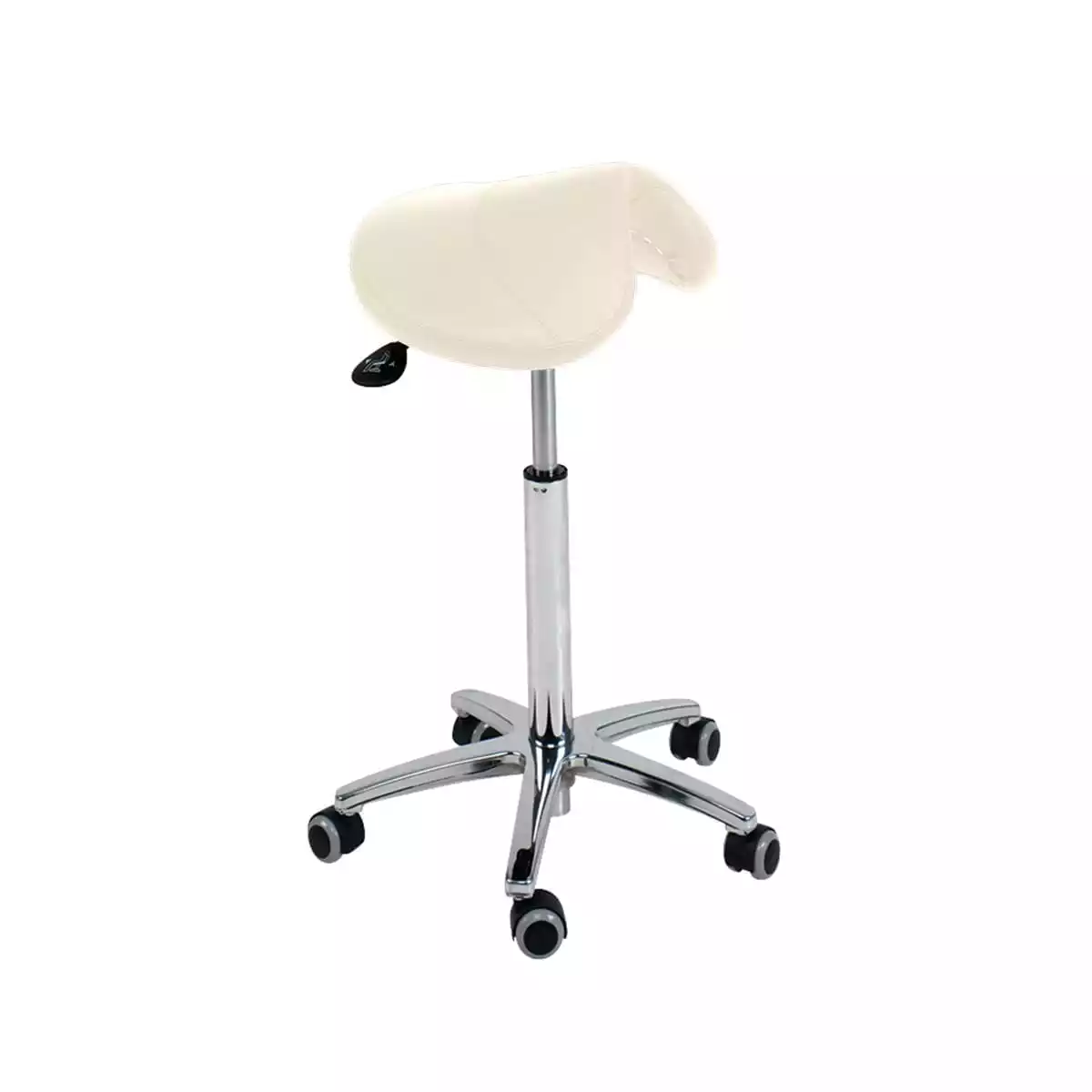 Roller stool with saddle seat Roller stool with saddle seat