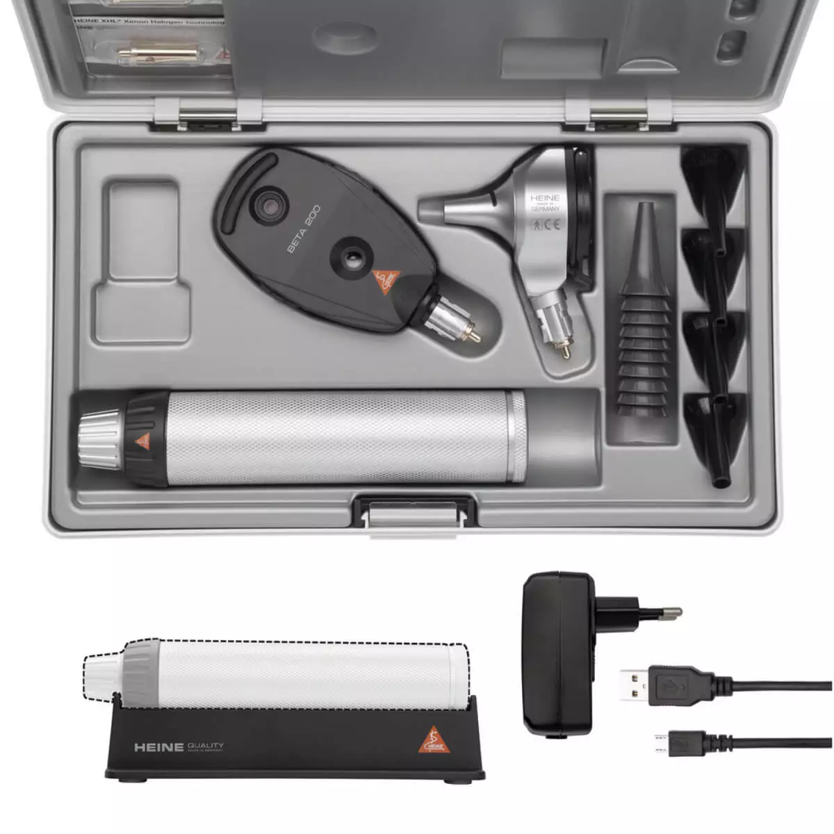  HEINE BETA 400 FO otoscope and BETA 200 ophthalmoscope set