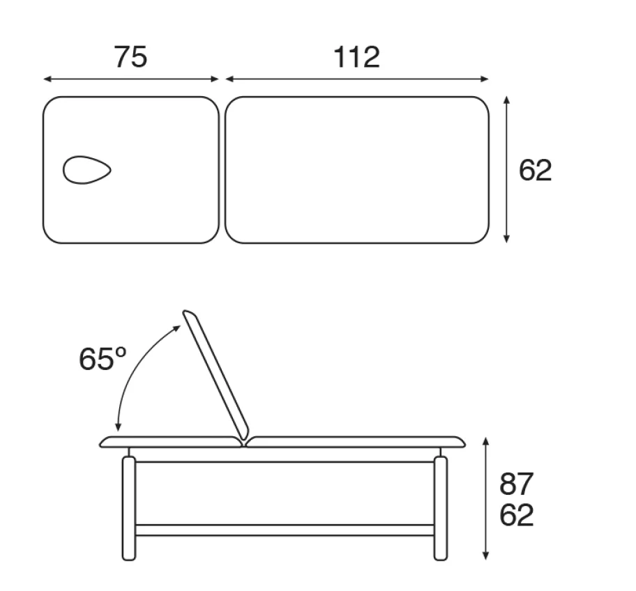  Two-piece treatment table with shelf