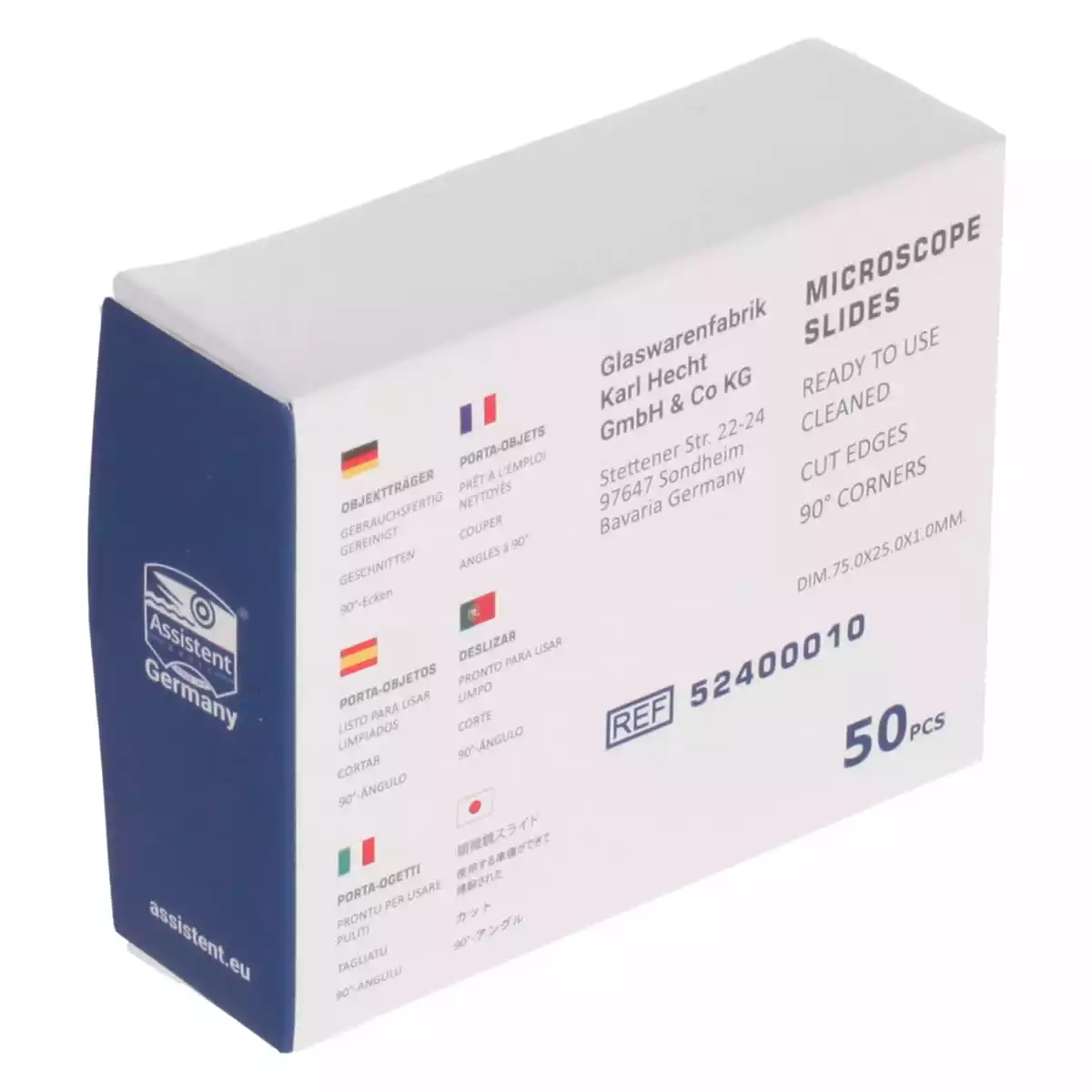  Microscope slides with and without labeling field