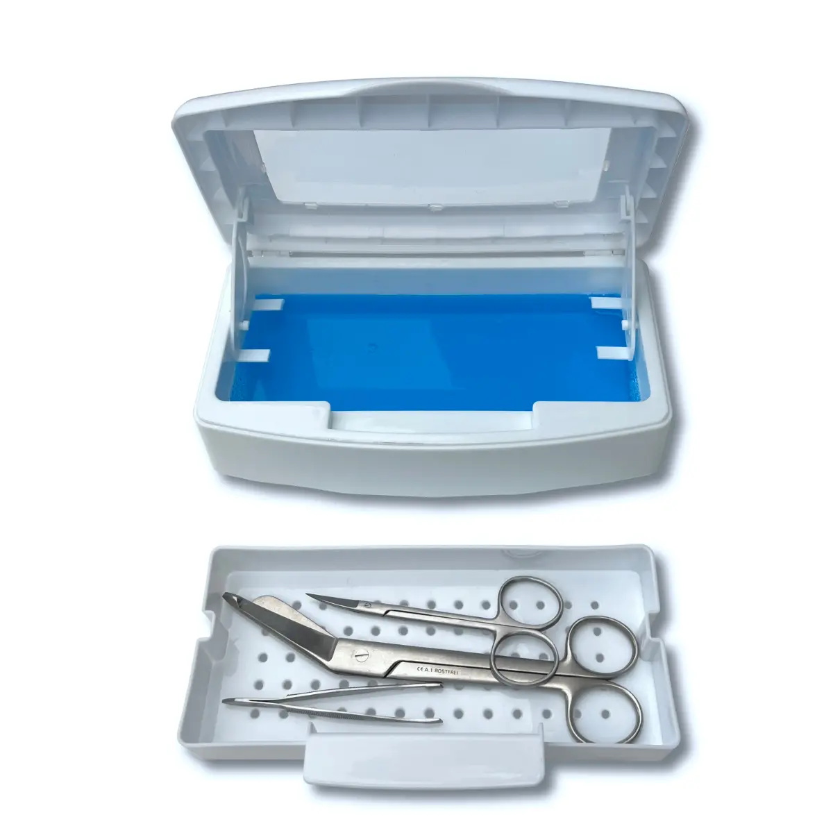 Disinfection tray with sieve insert Disinfection tray with sieve insert