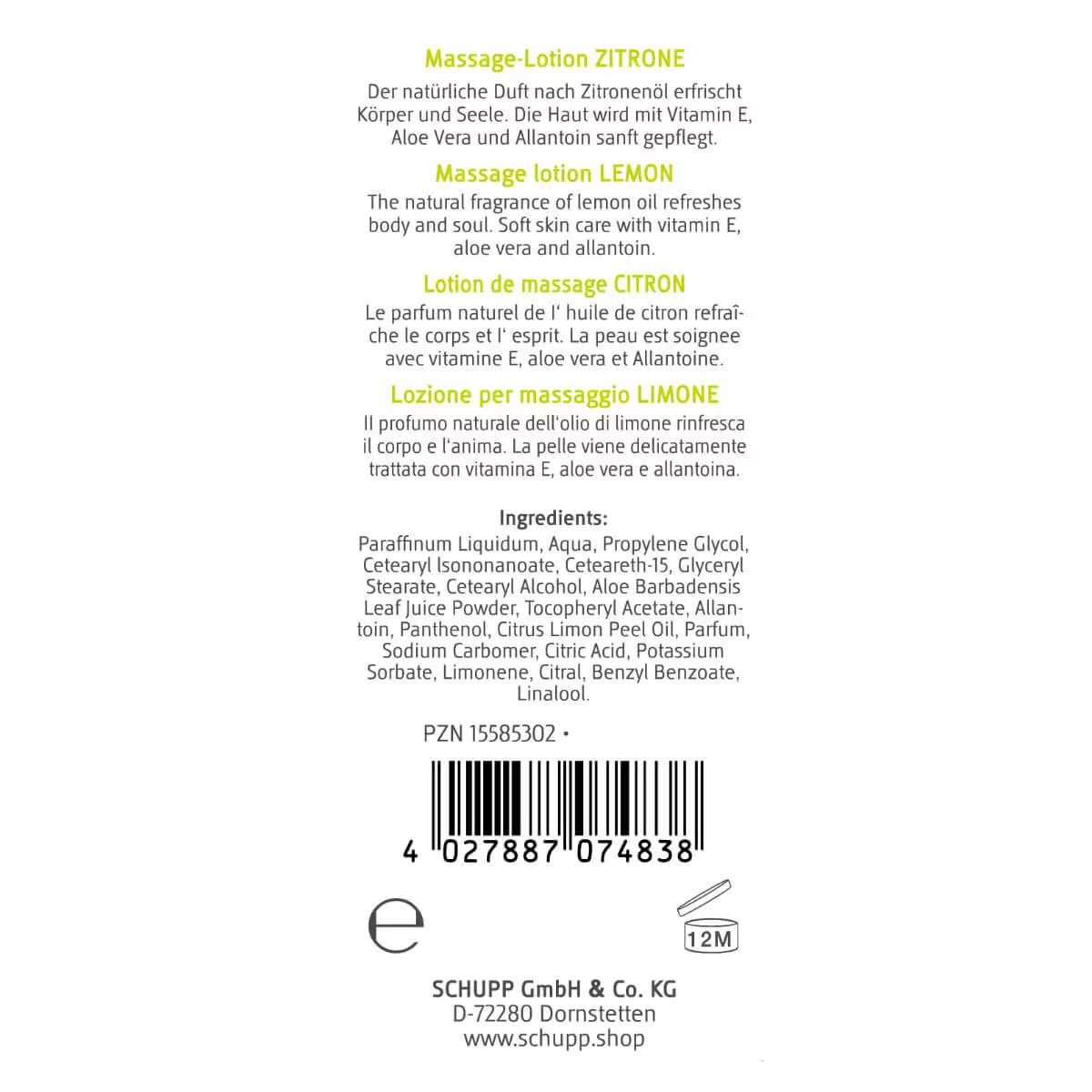  Massage lotion lemon