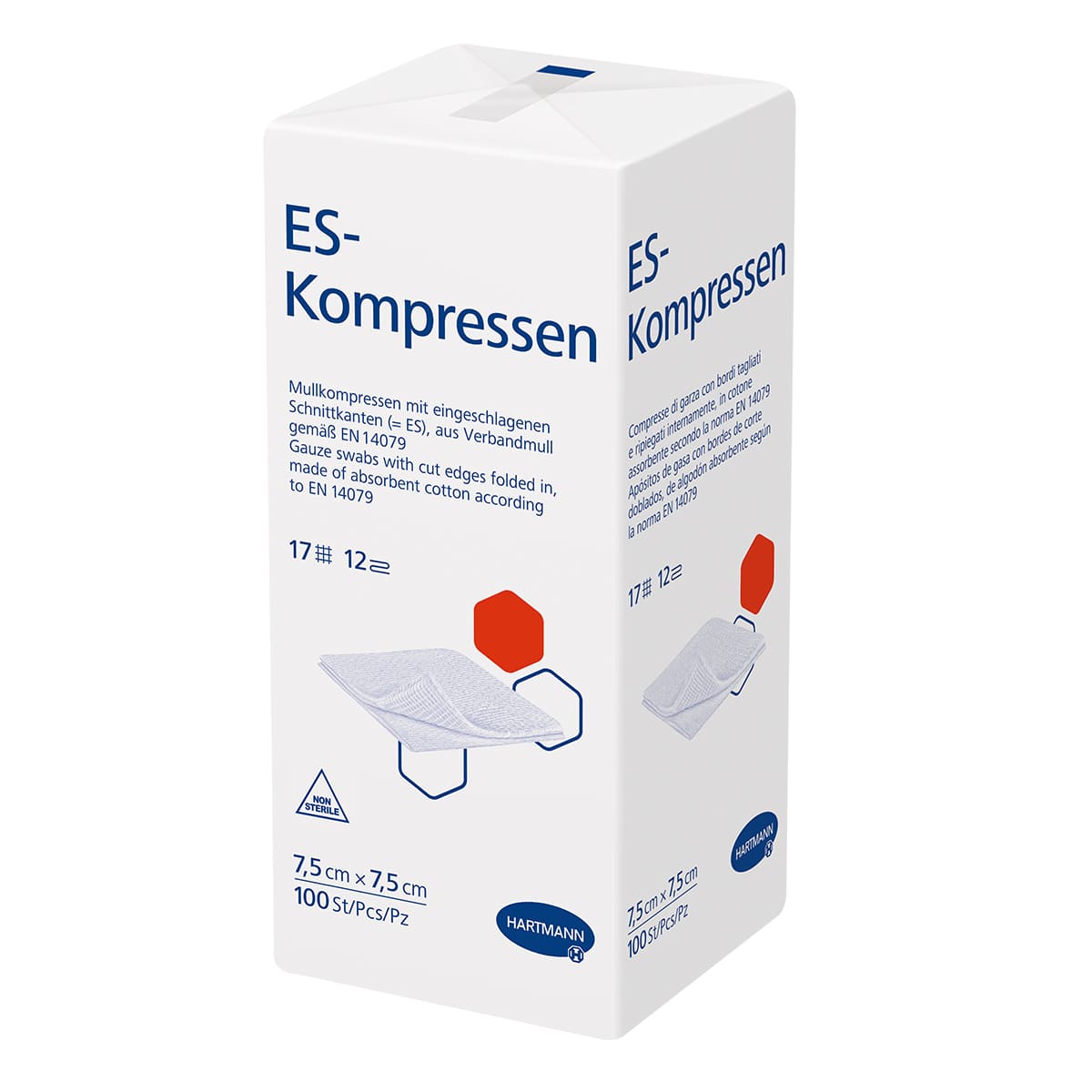 Buy HARTMANN ES compresses non-sterile 7.5 x 7.5 cm, 12-fold online
