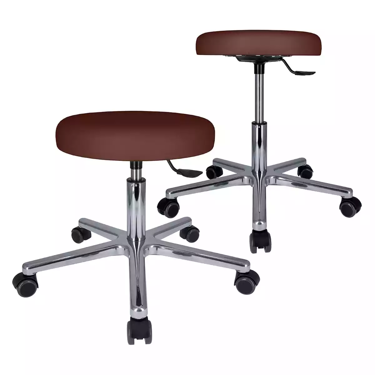 Swivel roll stool with aluminum base Swivel roll stool with aluminum base