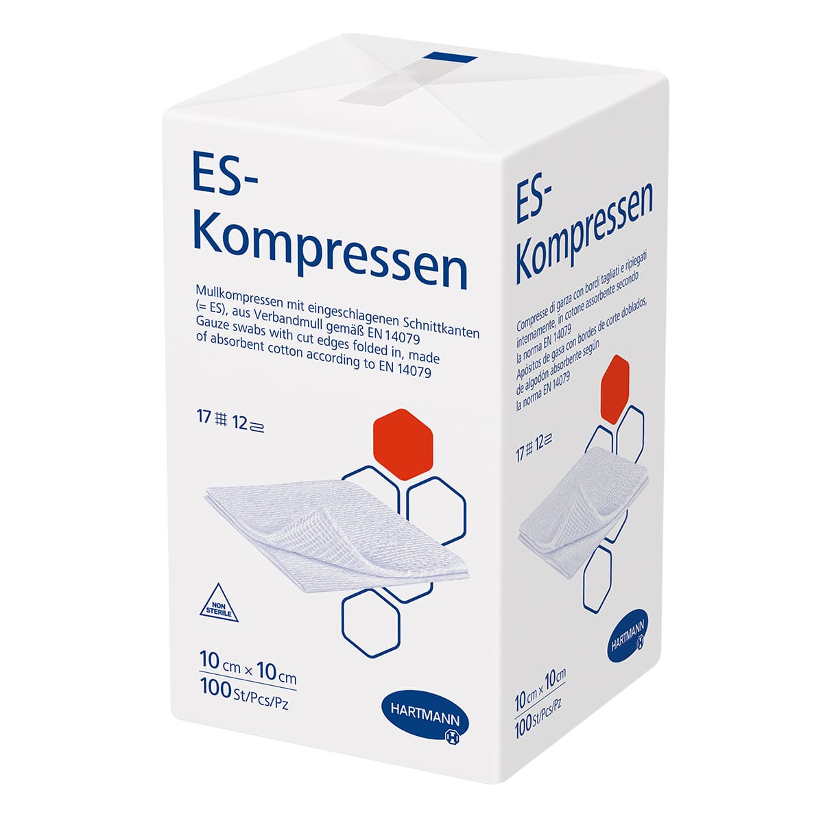 Buy HARTMANN ES compresses non-sterile 10 x 10 cm, 12-fold online
