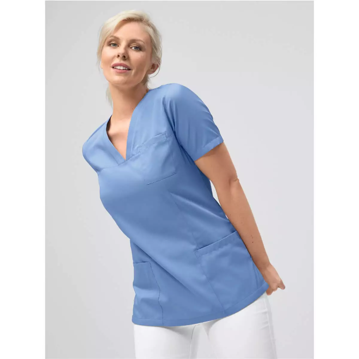  Ladies’ scrub top Roma with V-neck