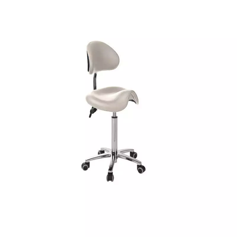  Roller stool with derby seat and backrest