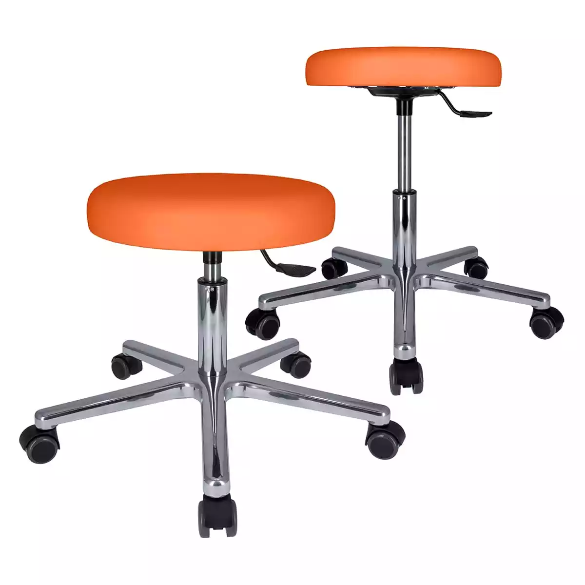  Swivel roll stool with aluminum base