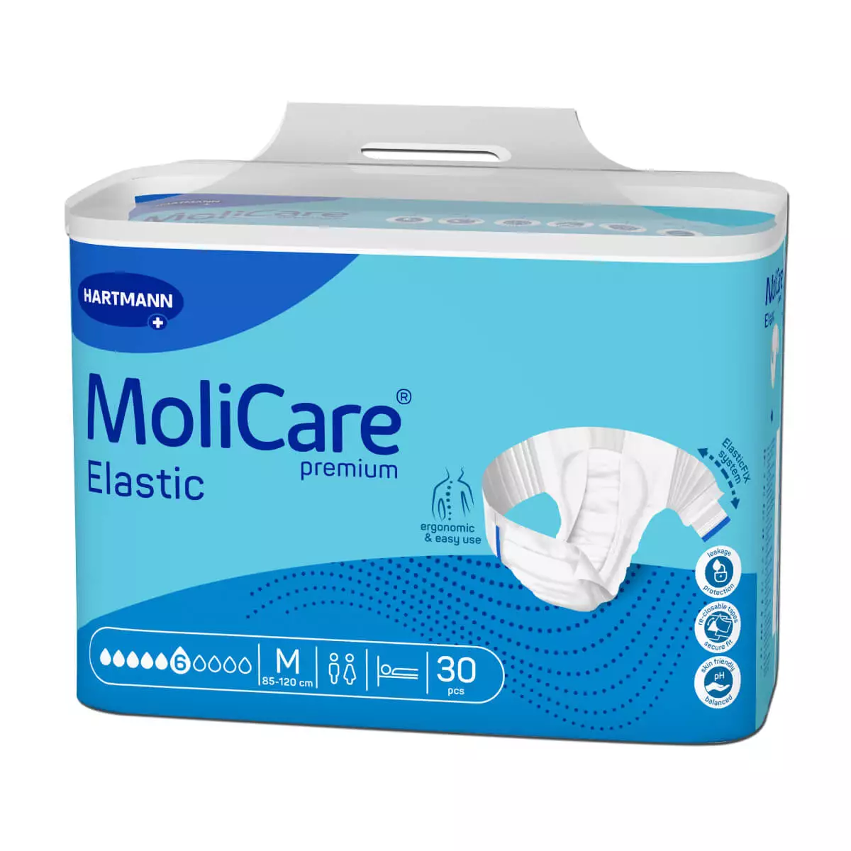  MoliCare Premium Elastic incontinence brief – 6-drop absorbency