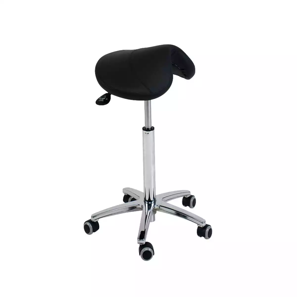  Roller stool with saddle seat