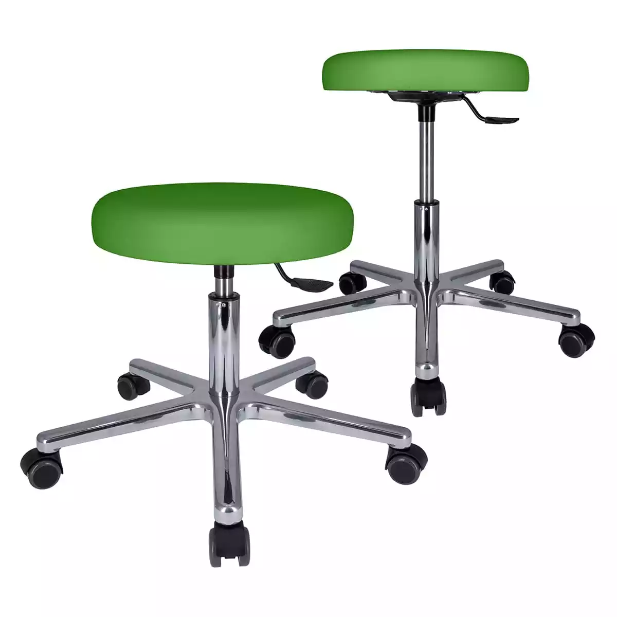  Swivel roll stool with aluminum base