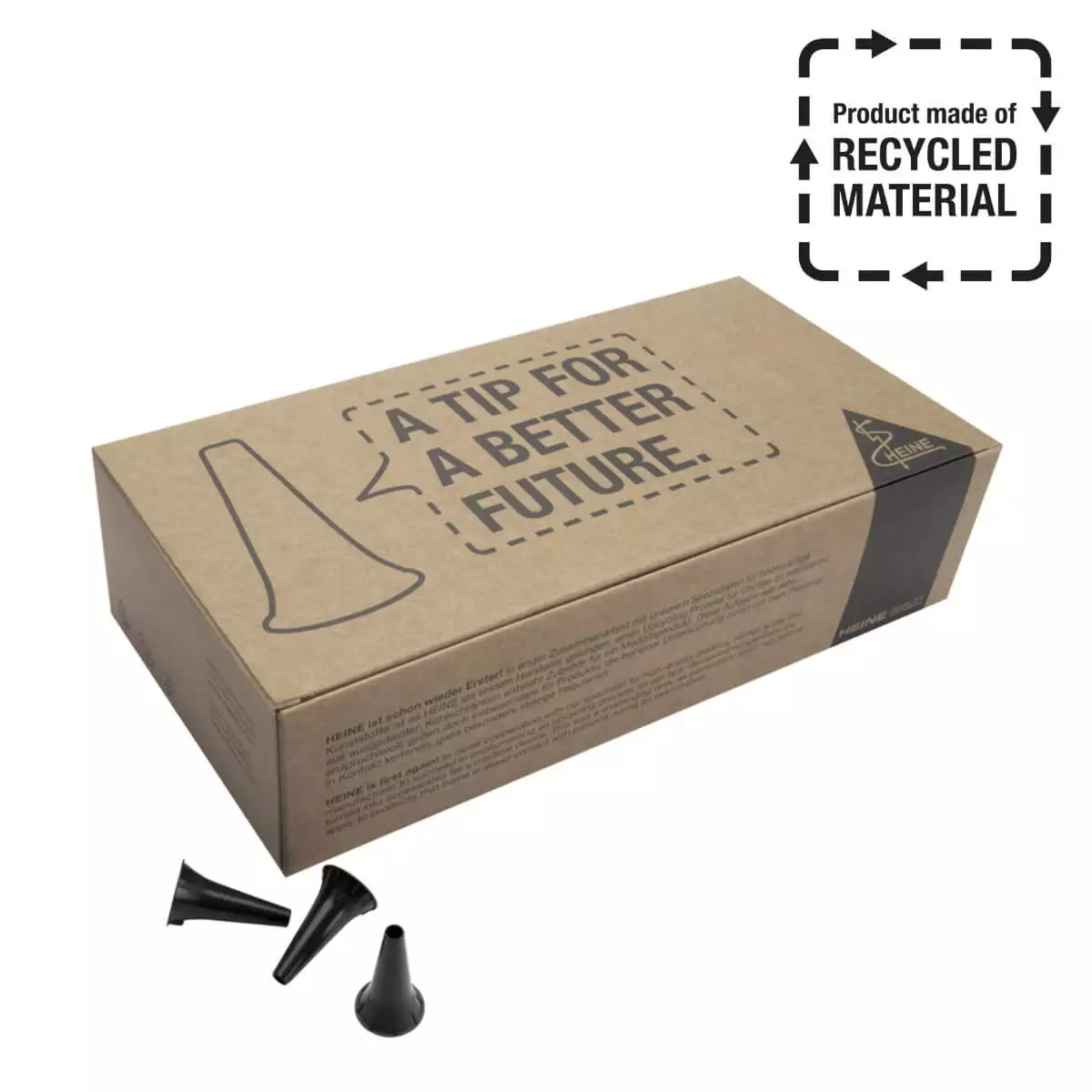 HEINE AllSpec EcoTips single-use ear specula made of recycled plastic HEINE AllSpec EcoTips single-use ear specula made of recycled plastic