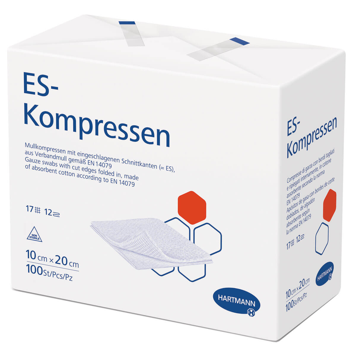 Buy HARTMANN ES compresses non-sterile 10 x 20 cm, 12-fold online