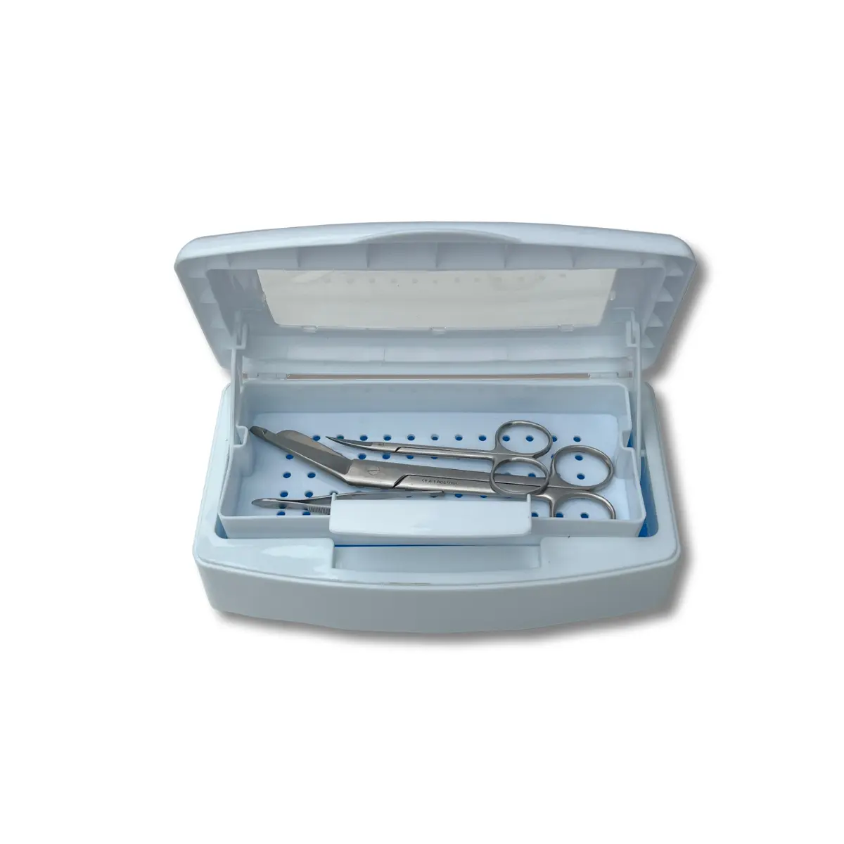 Disinfection tray with sieve insert Disinfection tray with sieve insert