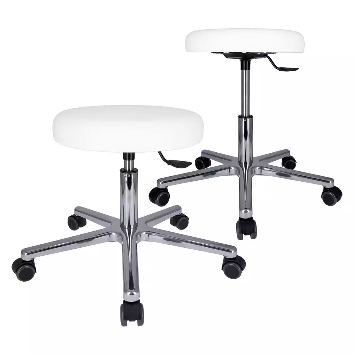  Swivel roll stool with aluminum base
